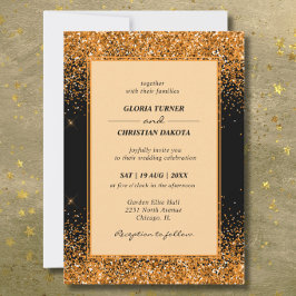 Moderne Gold-Glitter-Hochzeitseinladung Einladung