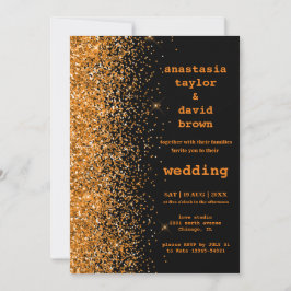 Moderne Gold-Glitter-Hochzeitseinladung Einladung
