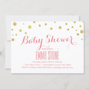 Moderne Gold Glitzer Confetti Dots Kinderdusche Einladung