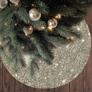 Moderne Gold Glitzer Glitzern Polyester Weihnachtsbaumdecke