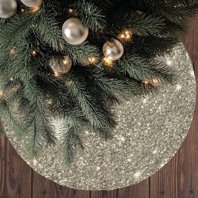 Moderne Gold Glitzer Glitzern Polyester Weihnachtsbaumdecke (Von Creator hochgeladen)