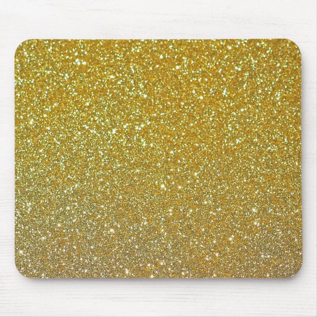Moderne Gold Glitzer Imitate Fohlen Glitzern Mousepad (Vorne)