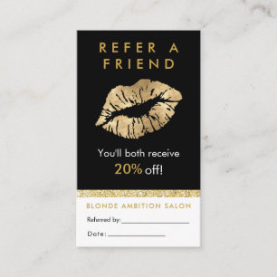 Moderne Gold Glitzer Lips Salon Bezahlkarte Visitenkarte