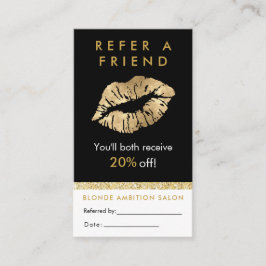 Moderne Gold Glitzer Lips Salon Bezahlkarte Visitenkarte