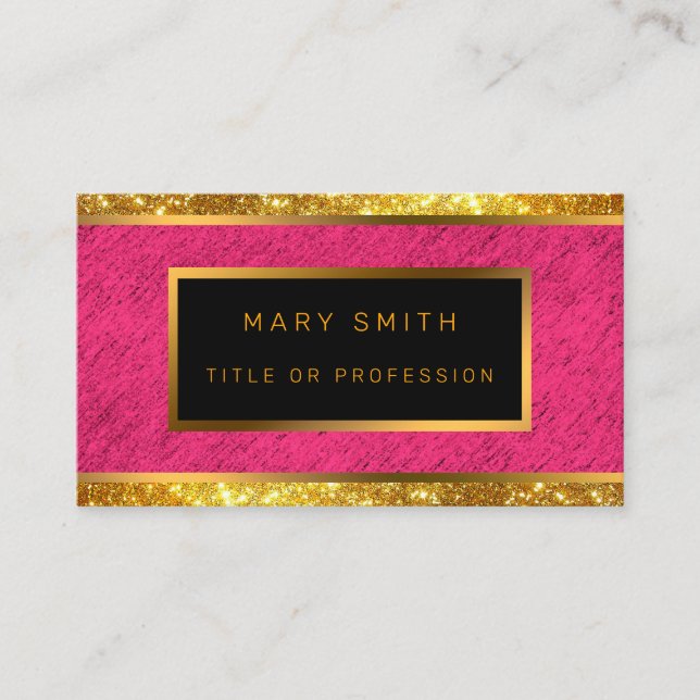 Moderne Gold Glitzer Pink Linde Visitenkarte (Vorderseite)