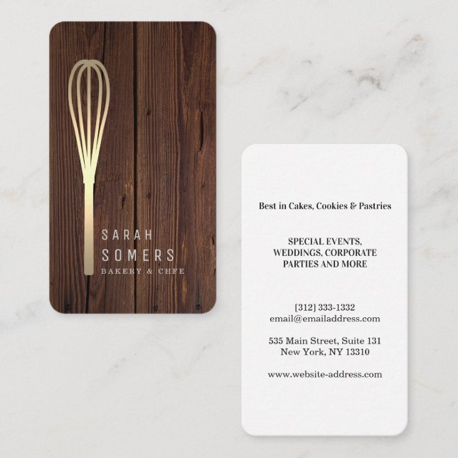 Moderne Gold Glitzer Whisky Bakery Business Card Visitenkarte (Vorne/Hinten)