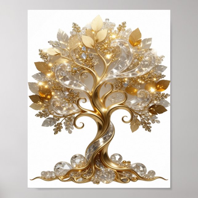 Moderne Gold GOLDENER LEBENSBAUM Poster (Vorne)