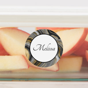 Moderne Gold & Gray Agate Geode Etiketten