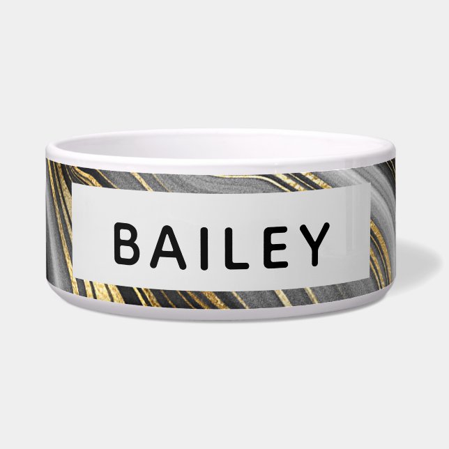 Moderne Gold & Gray Agate Geode Napf (Vorderseite)