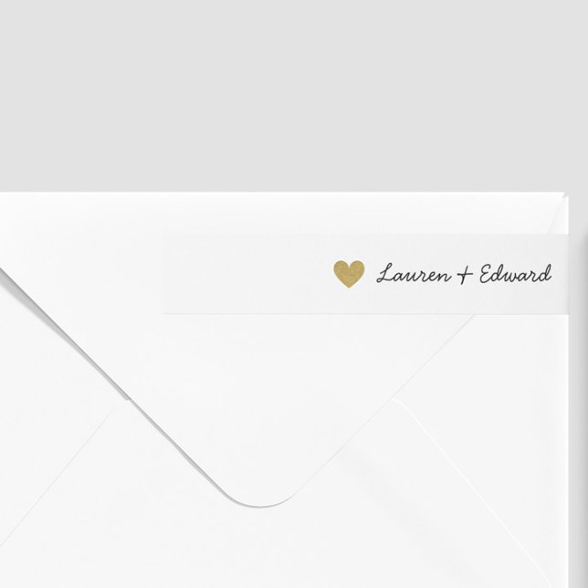 Moderne Gold Hearts Hochzeiten Rücksendeadresse (Von Creator hochgeladen)