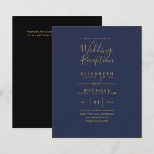 Moderne Gold Hochzeitsempfehlung für Navy