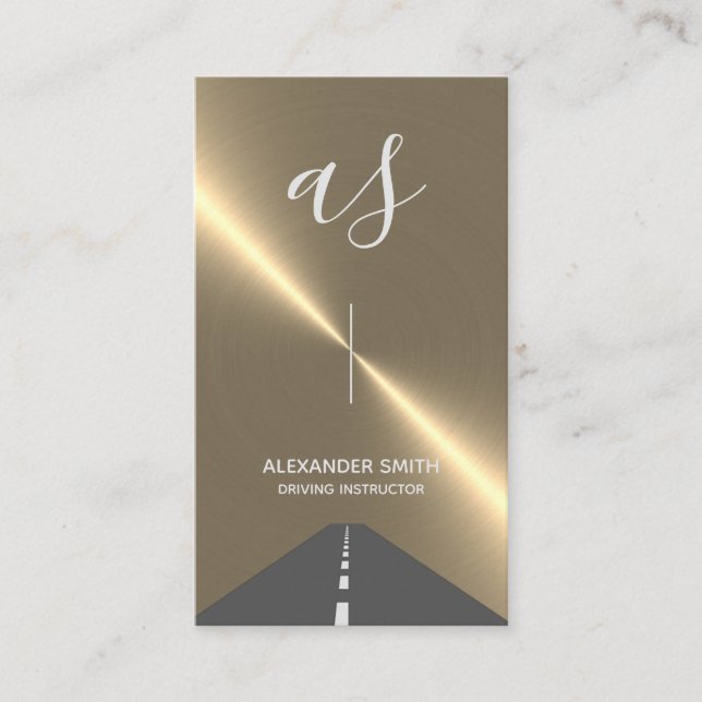 Moderne Gold-Imitate-Fahrschule Visitenkarte (Vorderseite)