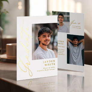 Moderne Gold-Kalligrafie-Foto-Abschluss Folieneinladung