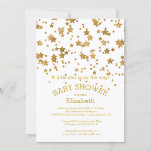 Moderne Gold Little Star Baby Dusche Einladung