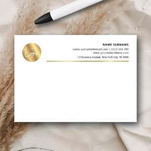 Moderne Gold-Logo-Kontaktdaten Markenunternehmen Post-it Klebezettel