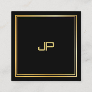 Moderne Gold Monogram Luxuriöse Elegant Template Quadratische Visitenkarte