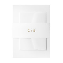 Moderne Gold-Monogramm-Hochzeit Einladungsbanderole