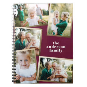 Moderne Gold-Multi-Foto-Familie stilvoll Notizblock