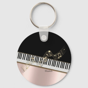 Moderne Gold Musiknoten, Piano Keys Rose Gold Schlüsselanhänger