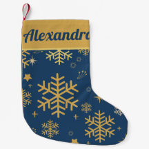 Moderne Gold Navy Frohe Weihnachts Winter Snowflak