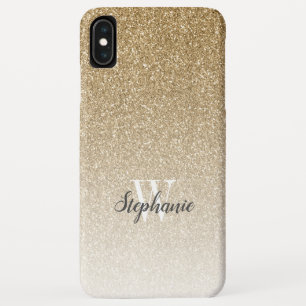 Moderne Gold-Ombre-Kunst-Glitter-Monogramm Case-Mate iPhone Hülle