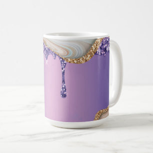 Moderne Gold-Ombre-Marmor Glam-Metallfolie Kaffeetasse