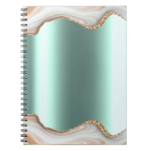 Moderne Gold-Ombre-Marmor Glam-Metallfolie Notizblock