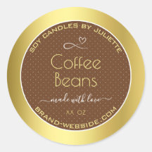 Moderne Gold Packing Labels Brown Coffee Boans