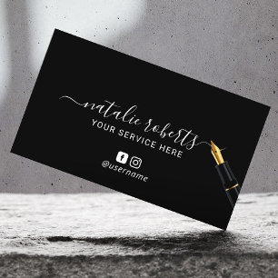 Moderne Gold Pen Kalligrafie Signatur Notar Visitenkarte