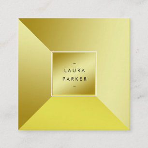 Moderne Gold Polygon Geometric Contemporary Quadratische Visitenkarte