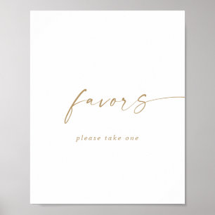 Moderne Gold-Schrift Hochzeitsgunst Zeichen Poster