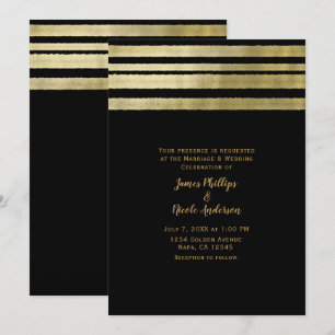Moderne Gold & Schwarz Einladung