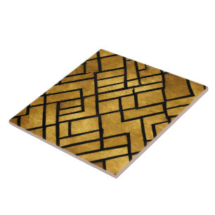 Moderne Gold-Schwarz-Vintage-Art-Deco-Kollektion Fliese