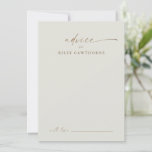 Moderne Gold Script Boho Wedding Advice Card<br><div class="desc">Moderne Gold Script Boho Wedding Advice Card. Klicken Sie auf die Schaltfläche Personalisieren,  um dieses Design anzupassen.</div>