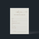 Moderne Gold Script Boho Wedding Advice Card<br><div class="desc">Moderne Gold Script Boho Wedding Advice Card. Klicken Sie auf die Schaltfläche Personalisieren,  um dieses Design anzupassen.</div>