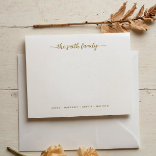 Moderne Gold Script Family Stationierung Mitteilungskarte