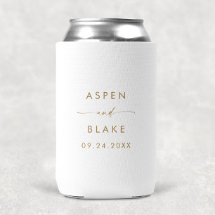Moderne Gold Script-Gastgeschenk Hochzeit kann küh Dosenkühler