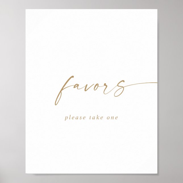 Moderne Gold Script-Gastgeschenke Hochzeiten signi Poster (Vorne)