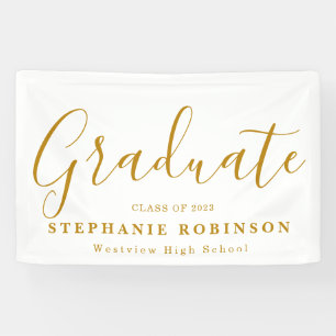 Moderne Gold Script Graduation Party Banner