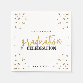 Moderne Gold Script Graduation Party Napkins Serviette