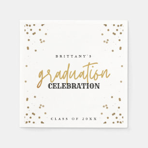 Moderne Gold Script Graduation Party Napkins Serviette