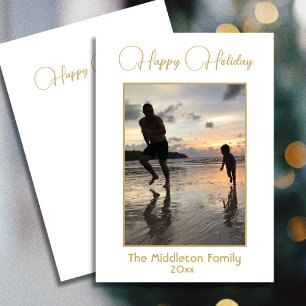 Moderne Gold Script Happy Holidays Gruß Feiertagskarte