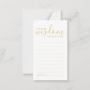Moderne Gold Script Hochzeitsberatung und Wunschka Hinweiskarte