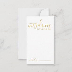 Moderne Gold Script Hochzeitsberatung und Wunschka Hinweiskarte