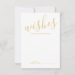 Moderne Gold Script Hochzeitsberatung und Wunschka Hinweiskarte