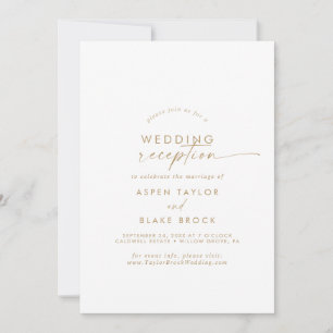 Moderne Gold Script Hochzeitsempfehlung Einladung