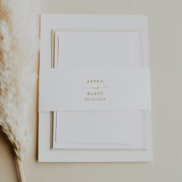 Moderne Gold Script Styled Names Wedding Einladungsbanderole