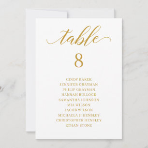 Moderne Gold Script Tischnummer Seekarte