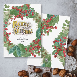 Moderne Gold Script Urlaub Merge Weihnachtskarte Feiertagskarte