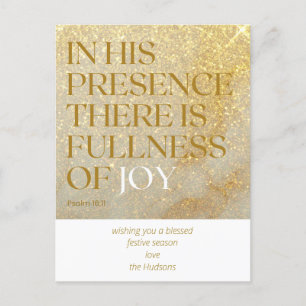 Moderne Gold Staub Psalm Weihnachtsfeiertag Postka Feiertagspostkarte